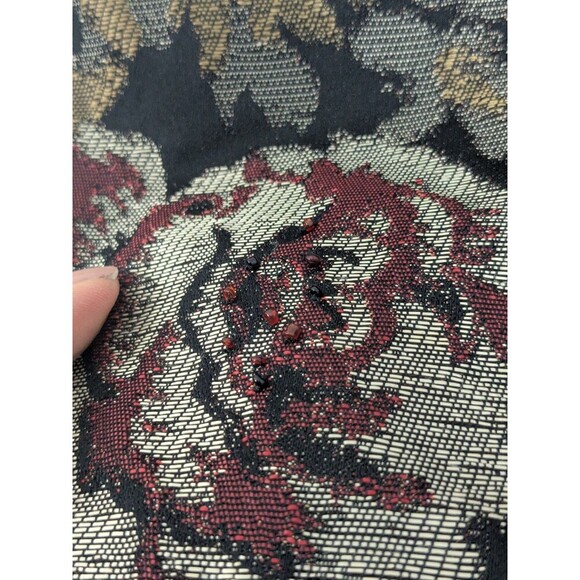 Chico's Long Beaded Floral Tapestry Metallic Jacket Blazer Floral Size Large - Picture 5 of 9